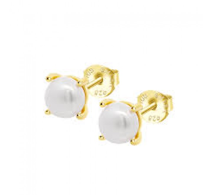 PENDIENTES LOTUS PLATA DORADA PERLA GARRAS LP3409-4/4