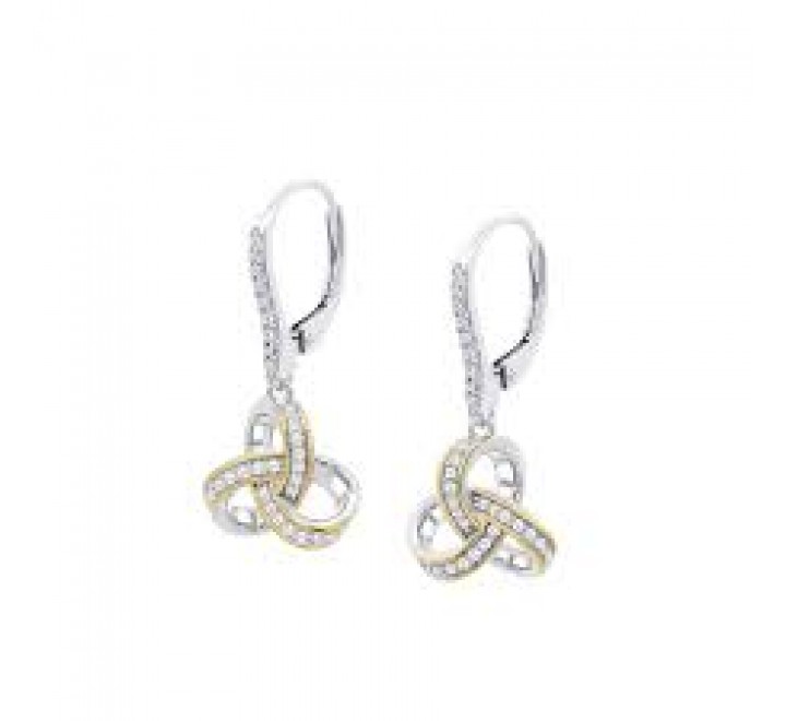 PENDIENTES LOTUS PLATA BICOLOR DORADA CIRCONITAS LP3888-4/1