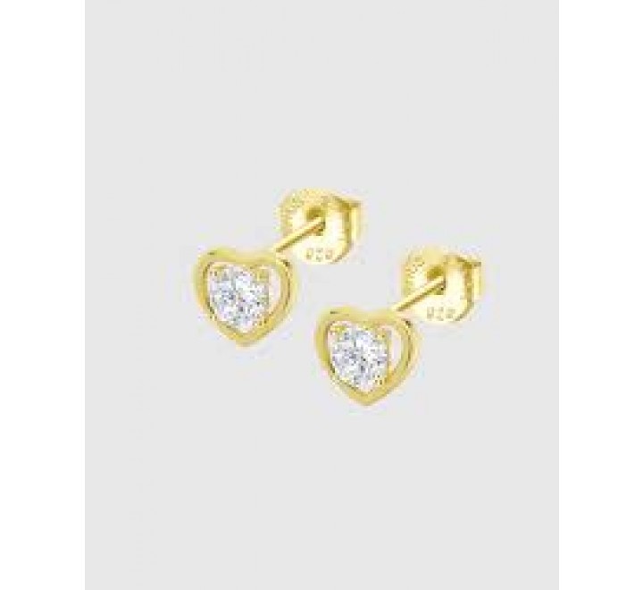 PENDIENTES LOTUS PLATA DORADA CORAZON CIRCONITA LP3092-4/2