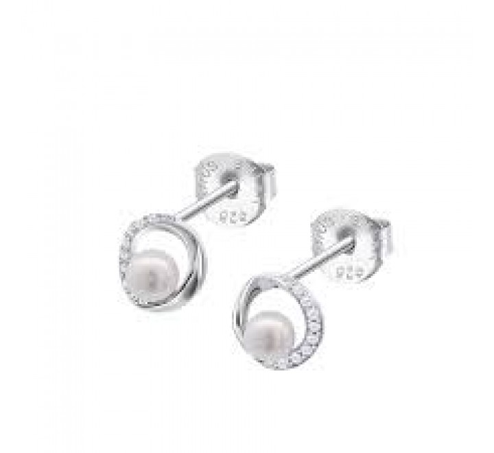 PENDIENTES LOTUS PLATA CIRCONITAS Y PERLA LP3898-4/1