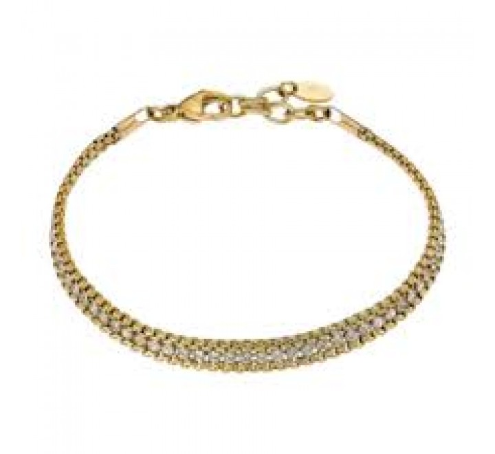 PULSERA LOTUS ACERO DORADO CIRCONITAS LS2568/2/2