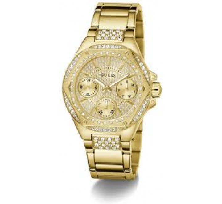RELOJ GUESS CAJA Y ARMIS ACERO DORADO CIRCONITAS GW0878L2