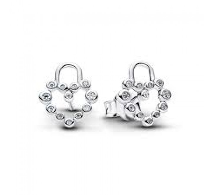 PENDIENTES PANDORA PLATA CORAZON CANDADO 294419C01