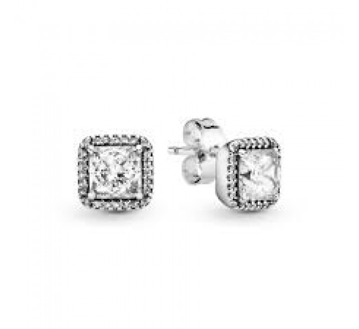 PENDIENTES PANDORA PLATA CUADRADO CIRCONITA 290591CZ