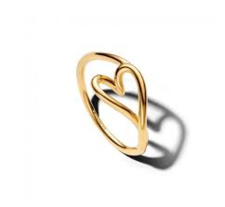 ANILLO PANDORA PLATA DORADA CORAZON FORMA N?14 164361C00-54