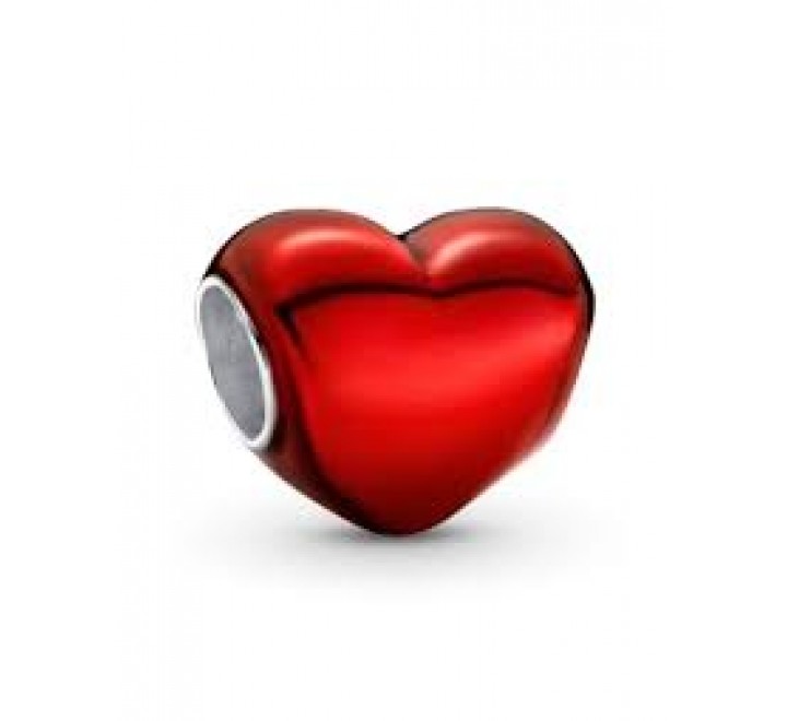 CHARM PANDORA PLATA CORAZON ROJO METALICO 793337C02