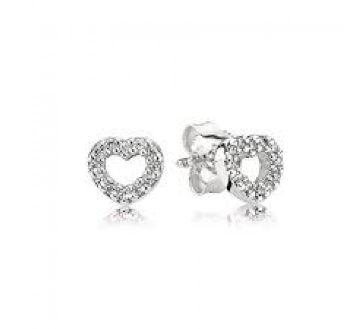 PENDIENTES PANDORA PLATA SILUETA CORAZON CIRCONITAS 290528CZ