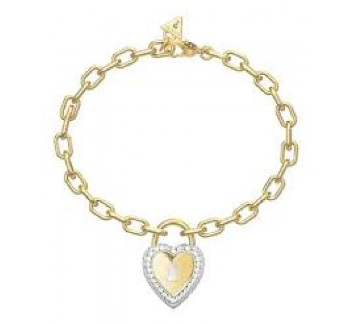 PULSERA GUESS ACERO DORADO CORAZON COLGANDO JUBB06061JWYGRHS