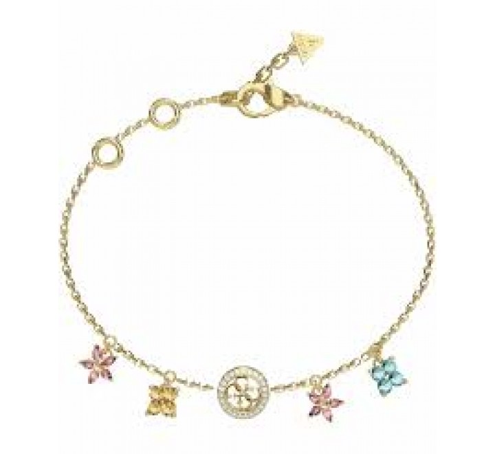 PULSERA GUESS ACERO DORADO CIRCONITAS COLOR JUBB06033JWYGMCS