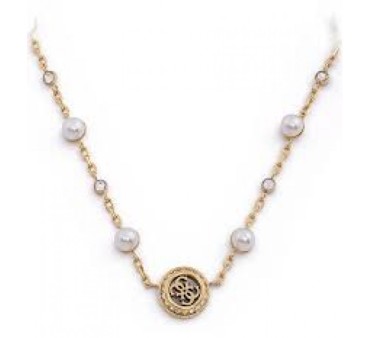 GARGANTILLA GUESS ACERO DORAD PERLAS CIRCON JUBN05515JWYGT-U