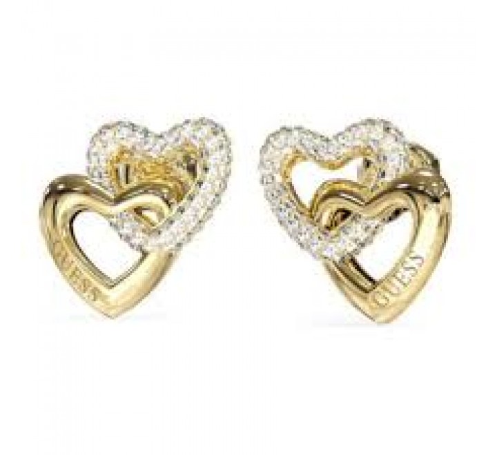 PENDIENTES GUESS ACERO DORADO CORAZONES JUBE06015JWYGT-U
