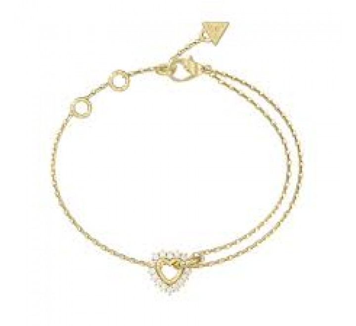 PULSERA GUESS ACERO DORADO CORAZON CIRCONITAS JUBB05534JWYGS