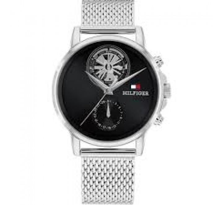 RELOJ TOMMY HILFIGER CAJA Y ARMIS ACERO ESFERA NEGRA 1710749