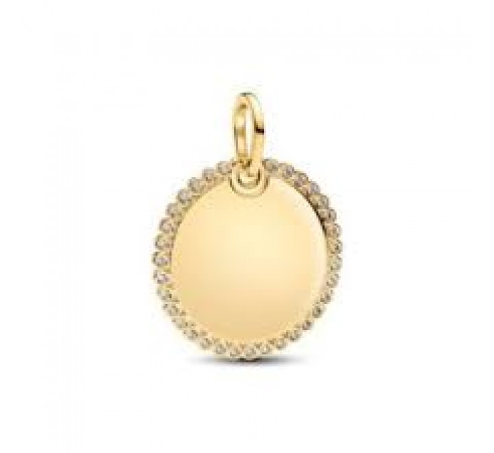 COLGANTE PANDORA PLATA DORADA REDONDO GRABABLE 364007C01