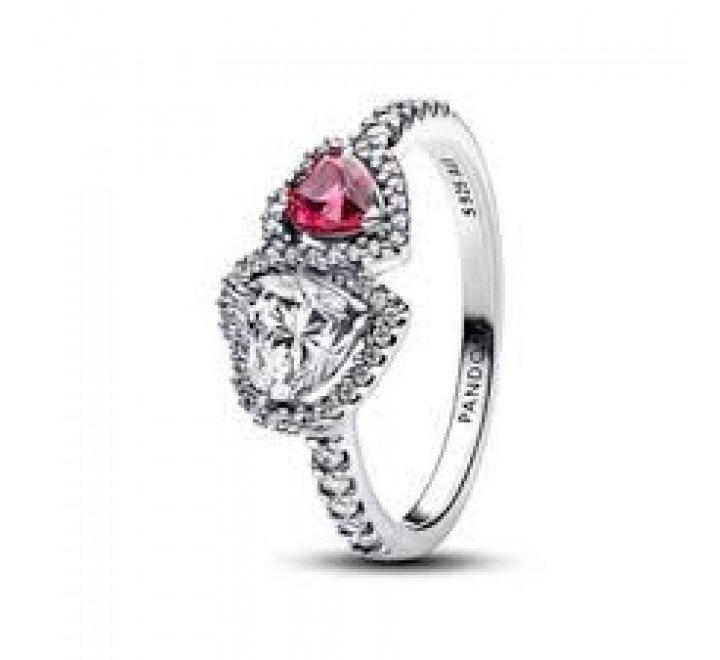 ANILLO PANDORA PLATA HALO CORAZONES Nº18 193662C01-58