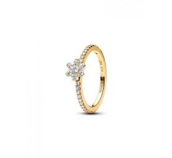 ANILLO PANDORA PLATA DORADA FLOR CIRCONITAS 164499C01-54