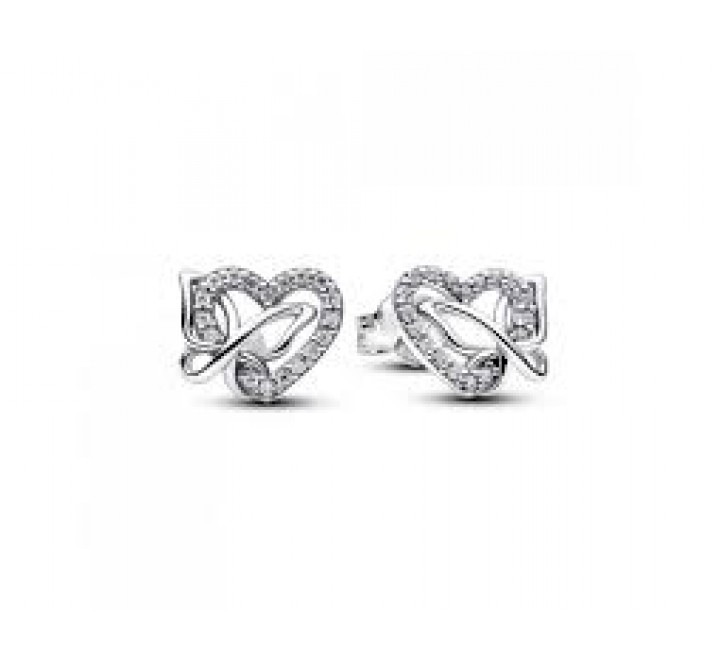 PENDIENTES PANDORA PLATA CORAZON MARIPOSA ENTRELAZ 294476C01