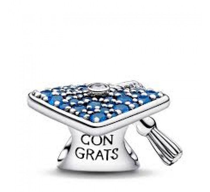 CHARM PANDORA PLATA BIRRETE GRADUACION 2026 AZUL 794461C01
