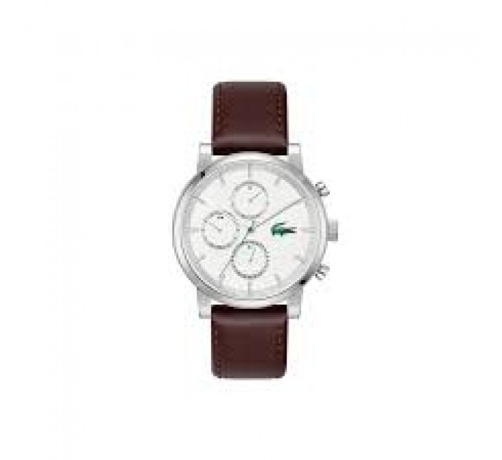 RELOJ LACOSTE CAJA ACERO CORREA PIEL MARRON 2011486