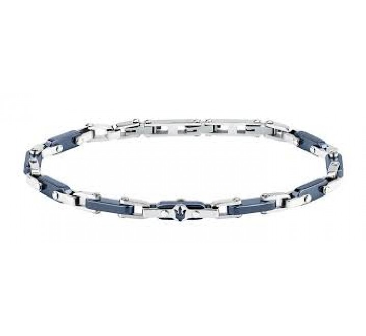 PULSERA MASERATI ACERO Y ACERO AZUL JM226ATZ76
