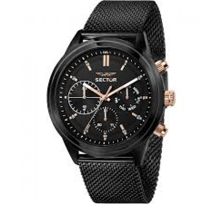 RELOJ SECTOR CAJA 45MM Y ARMIS ACERO NEGRO R3253540002