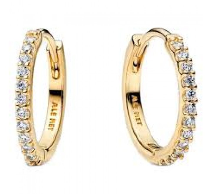 PENDIENTES PANDORA PLATA DORADA ARO CIRCONITAS 264649C01