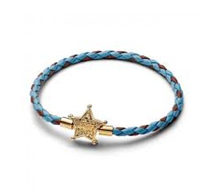 PULSERA PANDORA CUERO Y PLATA DORADA TOY STORY 564605C01-S3