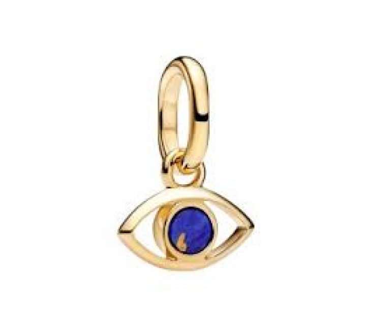 CHARM PANDORA PLATA DORADA OJO TURCO AZUL 764609C01