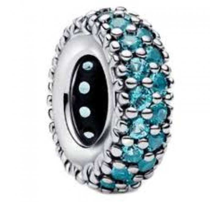 CHARM SEPARADOR PANDORA PLATA GEMAS AZUL HIELO 791359C01