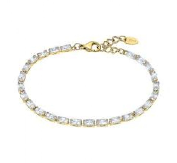 PULSERA LOTUS ACERO DORADO CIRCONITAS LS2575/2/2