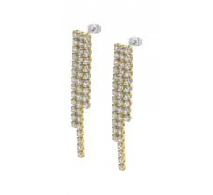 PENDIENTES LOTUS ACERO DORADO LARGOR CIRCONITAS LS2573/4/2