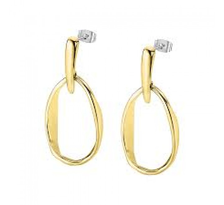 PENDIENTES LOTUS ACERO DORADO LARGOS LISOS LS2565/4/2
