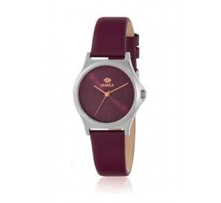 RELOJ MAREA CAJA ACERO CORREA PIEL BURDEOS B54294/1