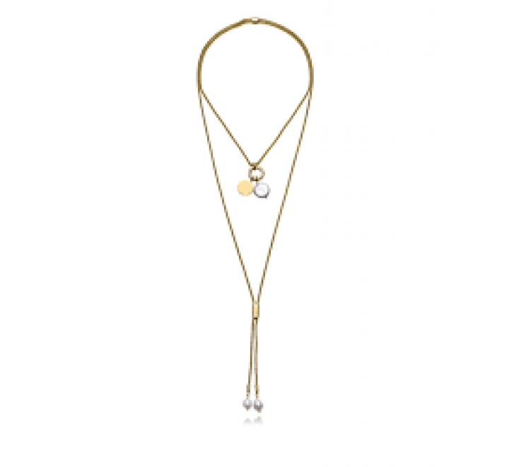 COLLAR VICEROY ACERO DORADO Y PERLAS NATURALES 14344C01012