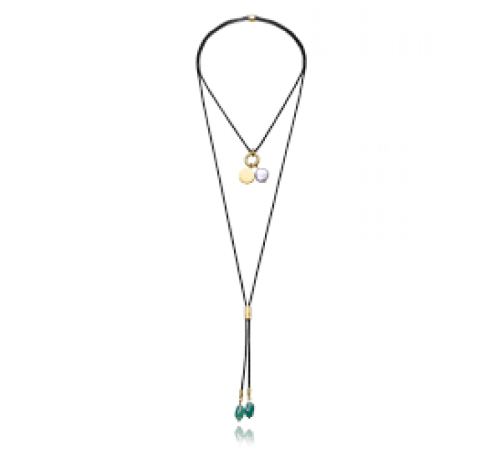 COLLAR VICEROY ACERO NEGRO Y DORADO PIEDRAS 14344C01010