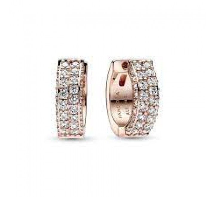 PENDIENTES PANDORA PLATA ROSADA ARO CIRCONITAS 282622C01