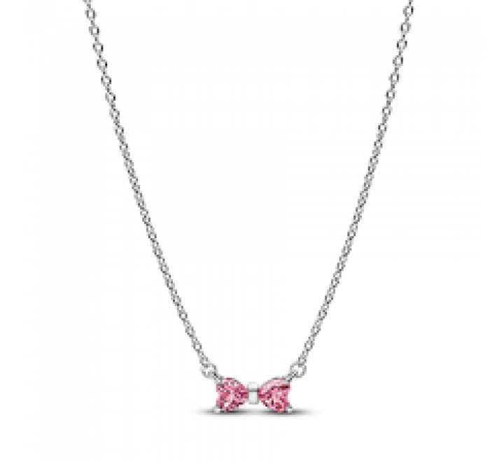 GARGANTILLA PANDORA PLATA LAZO CIRCONITAS ROSAS 394235C01-45