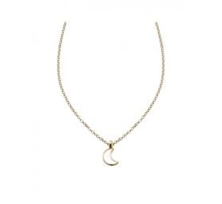 GARGANTILLA PLATA DORADA LUNA CON ESMALTE BLANCO 00511695