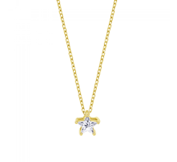 GARGANTILLA LOTUS PLATA DORADA ESTRELLA CIRCONITA LP3834-1/2