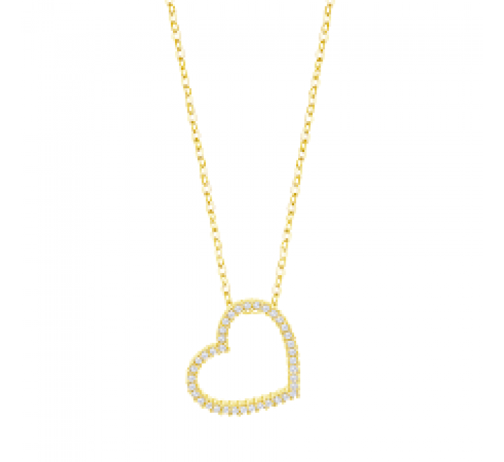 GARGANTILLA LOTUS PLATA DORADA SILUETA CORAZON LP3670-1/3