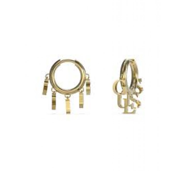 PENDIENTES GUESS ACERO DORADO ARO LETRAS JUBE03140JWYGT-U