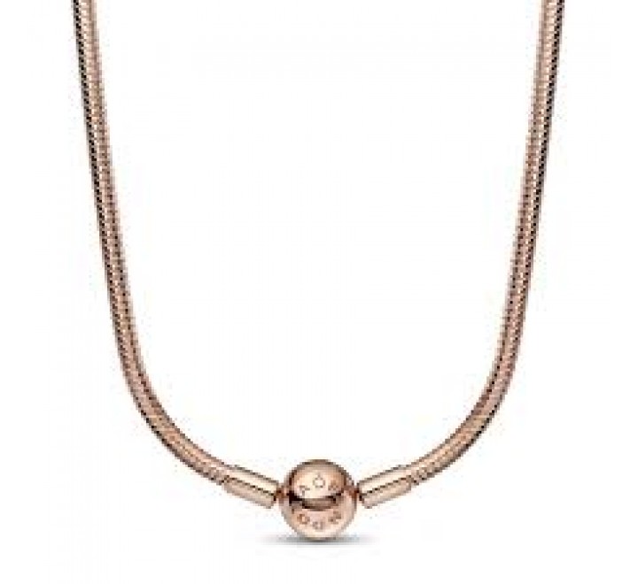 COLLAR PANDORA PLATA ROSADA MOMENTS CADENA 382234C00-46