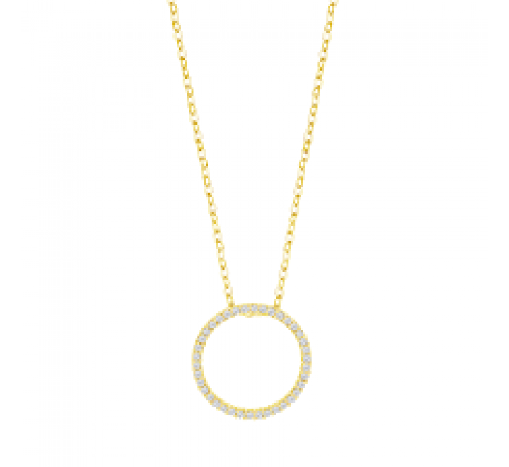 GARGANTILLA LOTUS PLATA DORADA CIRCULO CIRCONITAS LP3671-1/3