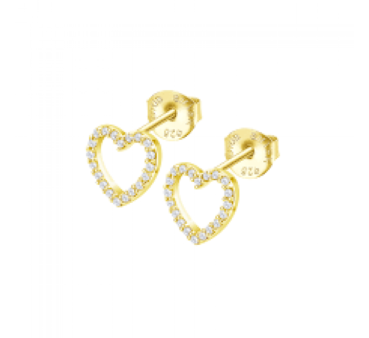 PENDIENTES LOTUS PLATA DORADA CORAZON CIRCONITAS LP3670-4/3
