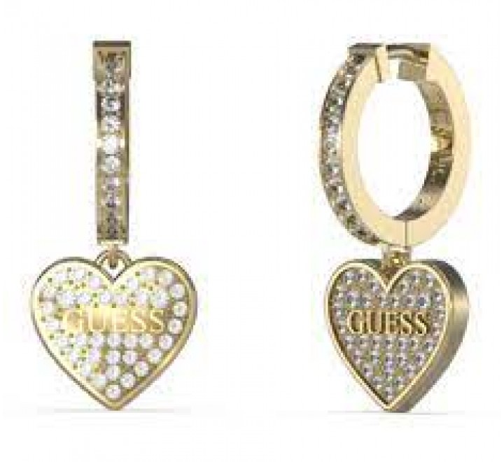 PENDIENTES GUESS ACERO DORADO ARO CORAZON JUBE03136JWYGT-U