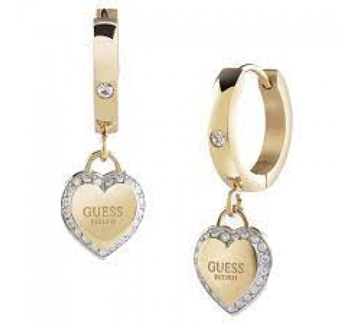 PENDIENTES GUESS ACERO DORADO ARO CORAZON JUBE01426JWYGT-U
