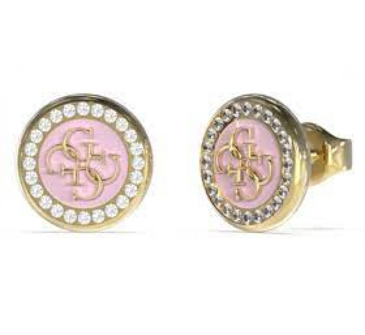 PENDIENTES GUESS ACERO DORADO ESMALT ROSA JUBE03123JWYGLPT-U