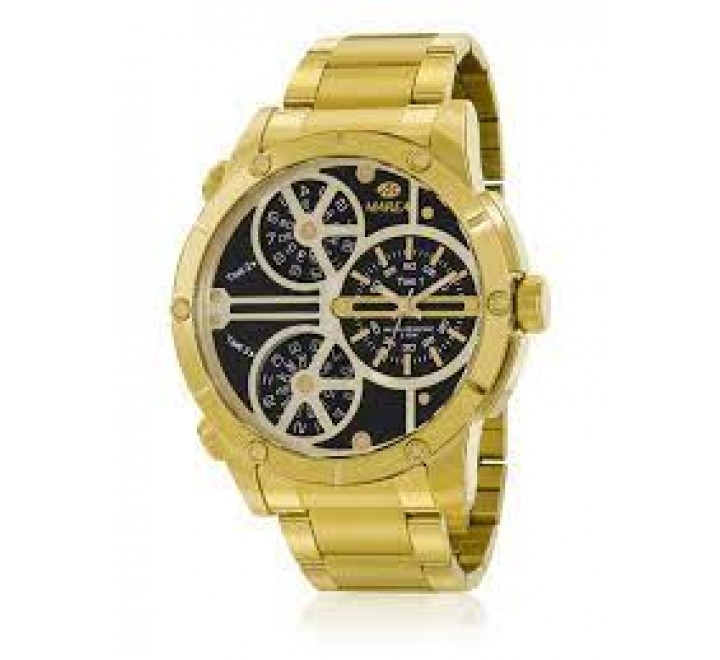 RELOJ MAREA CAJA Y ARMIS ACERO DORADO ESFERA NEGRA B54214/4