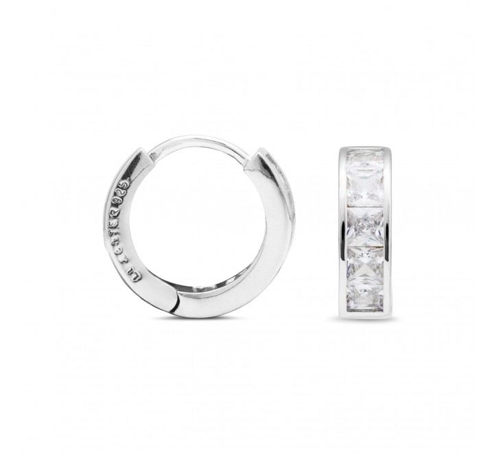 PENDIENTES LUXENTER PLATA AROS CON CIRCONITAS EG0030000
