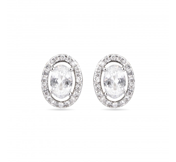 PENDIENTES LUXENTERA PLATA CIRCONITAS OVALADO EH0320000